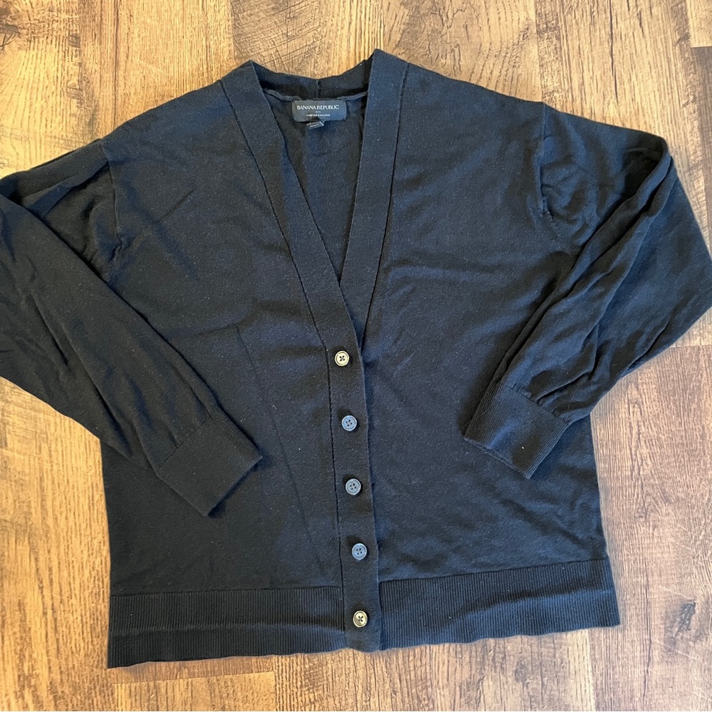 Black cardigan sweater